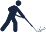 Graphic icon of a man power washing a driveway, symbolizing the services offered by Gotta Guy PA, LLC in Lake Ariel, PA.